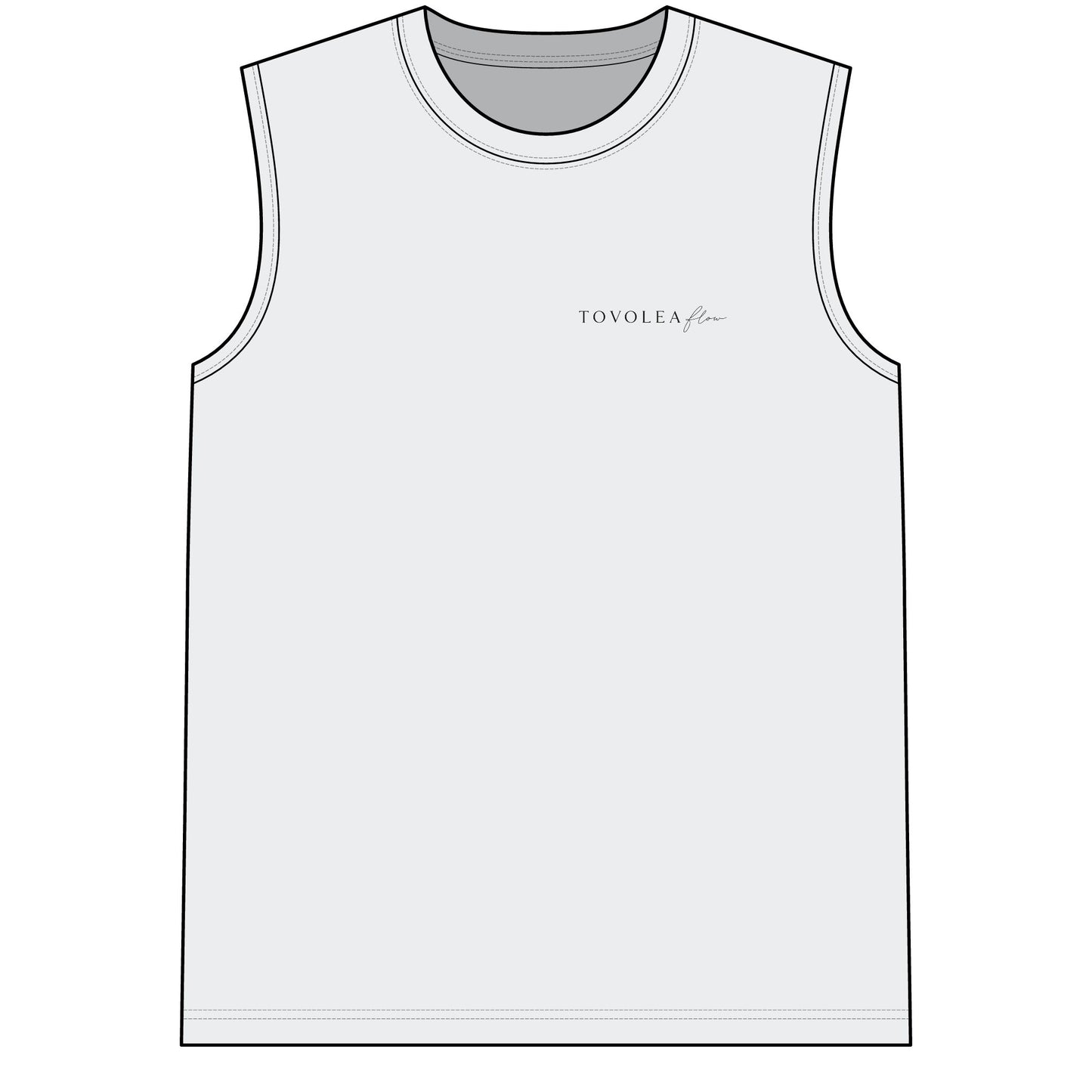 Flow Mens Black / White Sleeveless Performance Tee