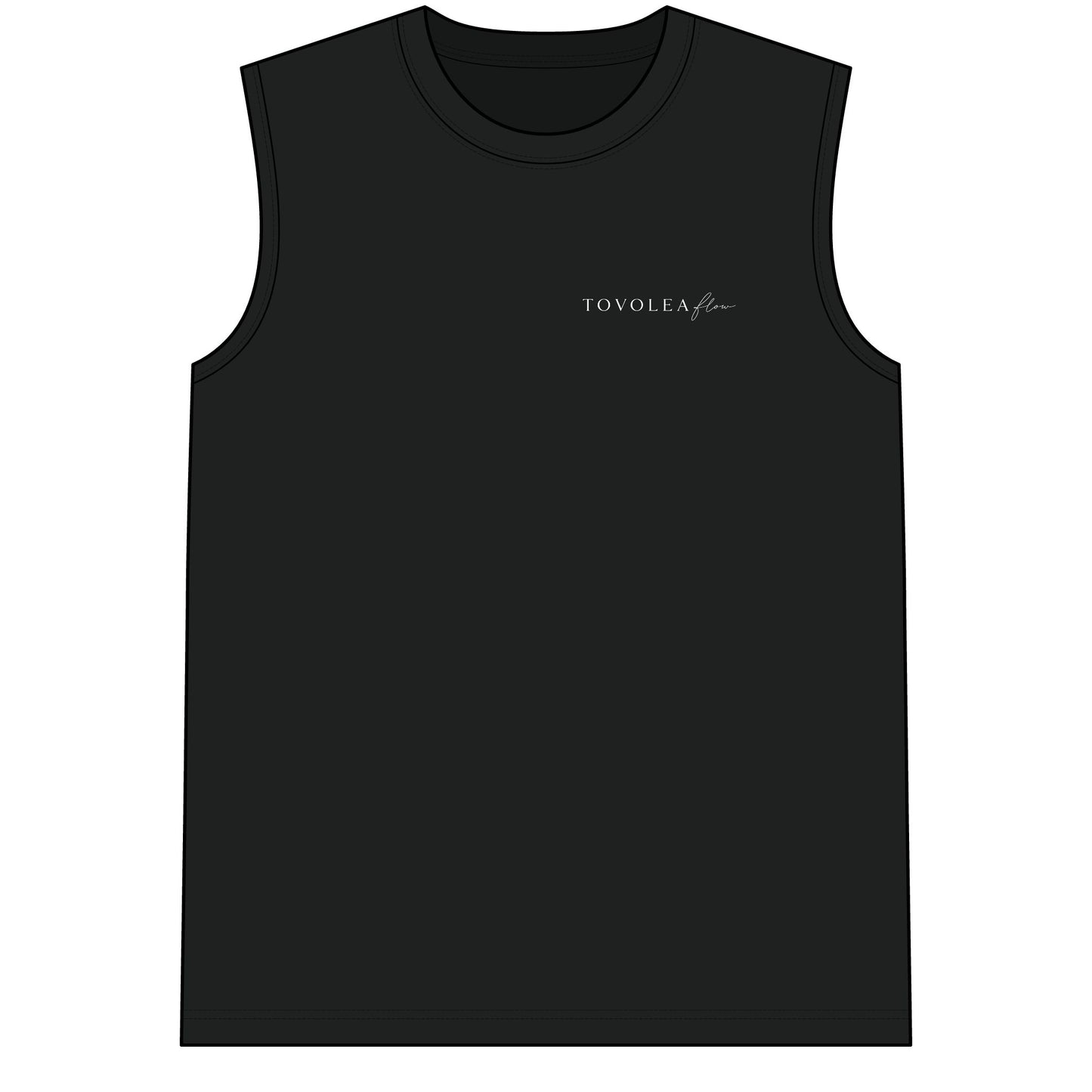 Flow Mens Black / White Sleeveless Performance Tee