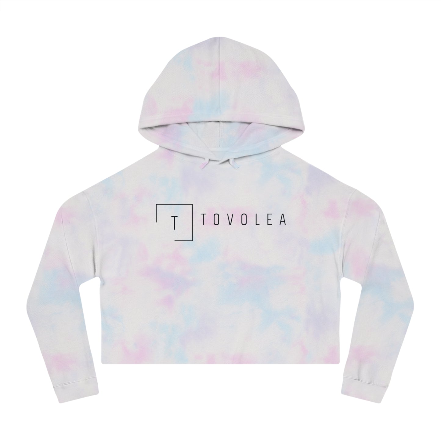 Tovolea Ladies Cotton Candy Cropped Hooded Sweatshirt