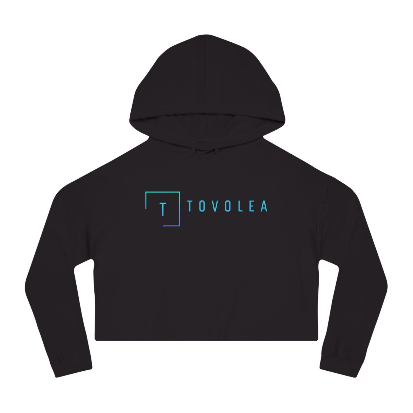 Tovolea Ladies Black Cropped Hooded Sweatshirt
