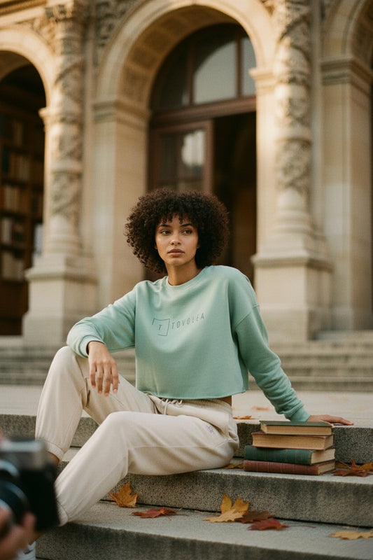 Sky Cropped Sweatshirt