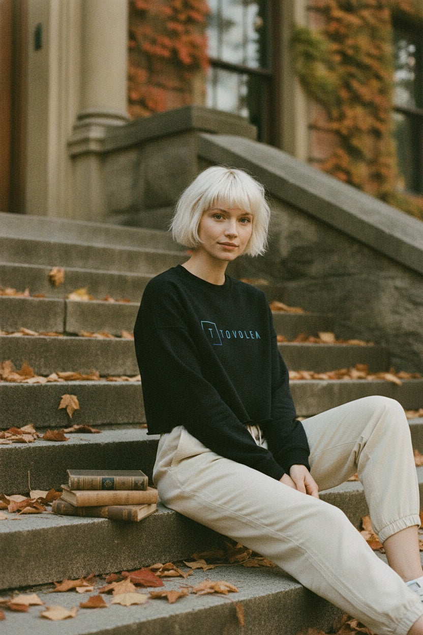 Midnight Cropped Sweatshirt
