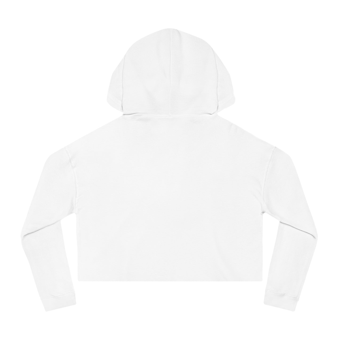 Tovolea Ladies White Cropped Hooded Sweatshirt