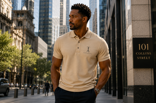 Embroidered Sand Polo Shirt - Available in Navy, Red, White & Black