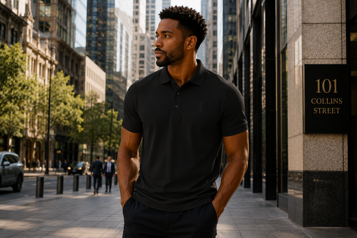 Embroidered Sand Polo Shirt - Available in Navy, Red, White & Black