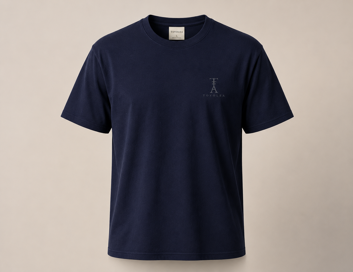 Cotton Navy T‑Shirt - Available in Black, Navy & White
