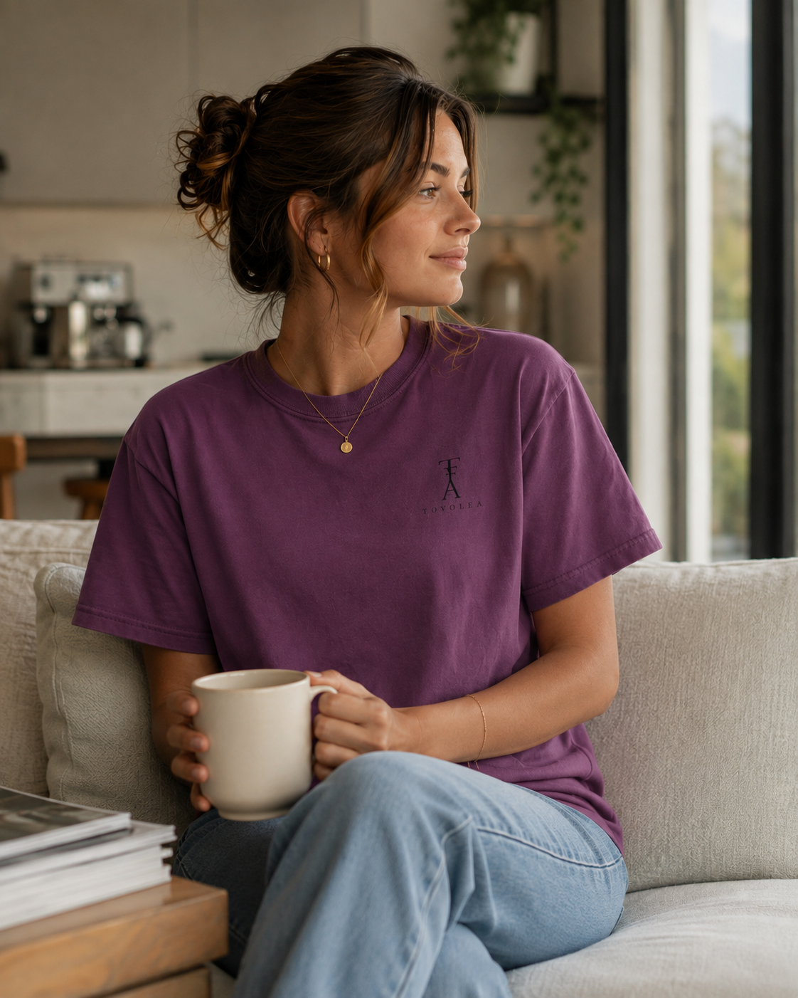 Cloud Cotton Tee — Available in Berry, Sand & Violet