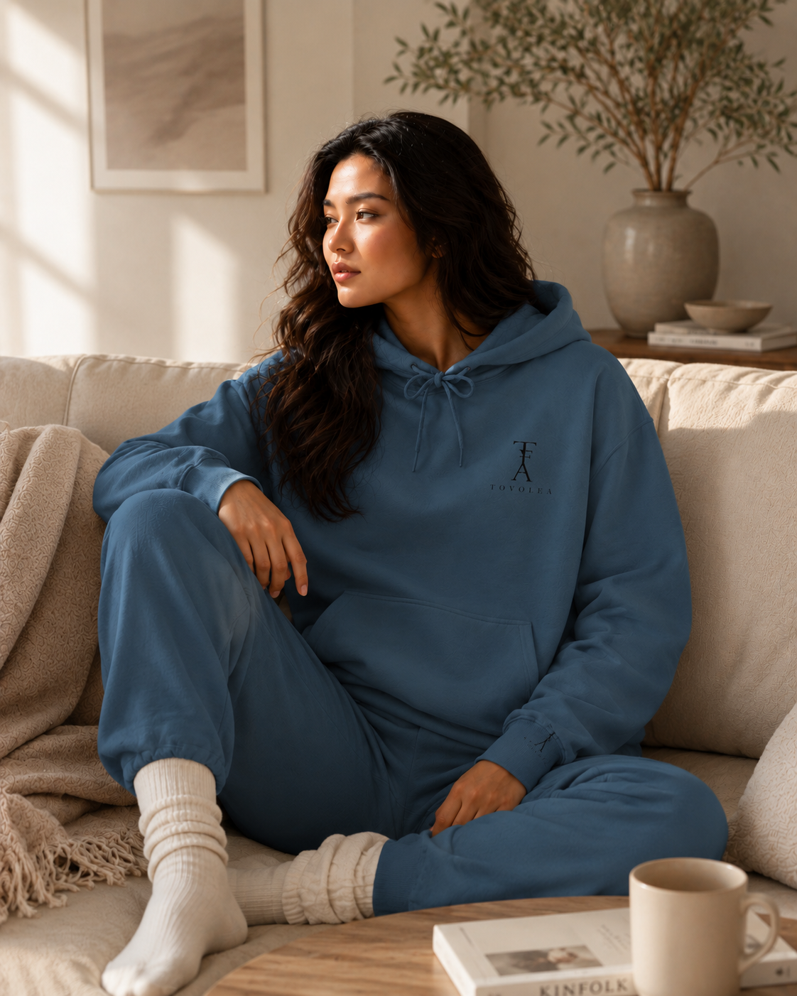 Sand Embroidered Hoodie — Soft Tones, Sharp Detail