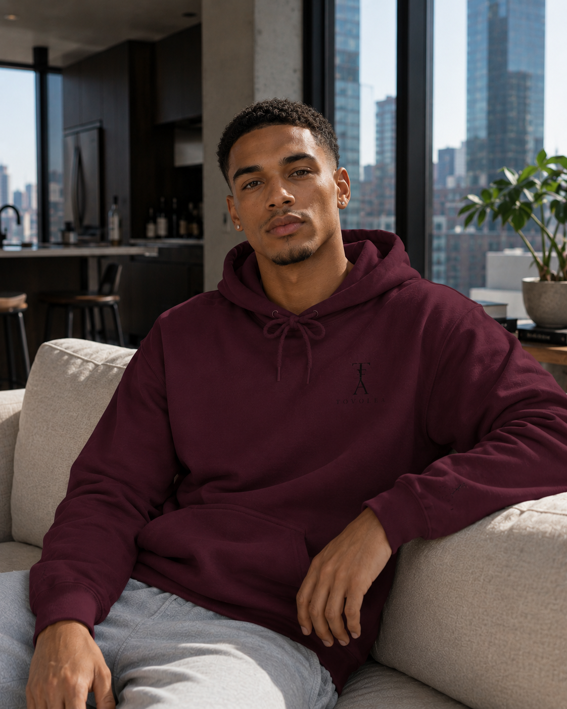 Ocean Embroidered Hoodie — Understated. Essential. TOVOLEA.
