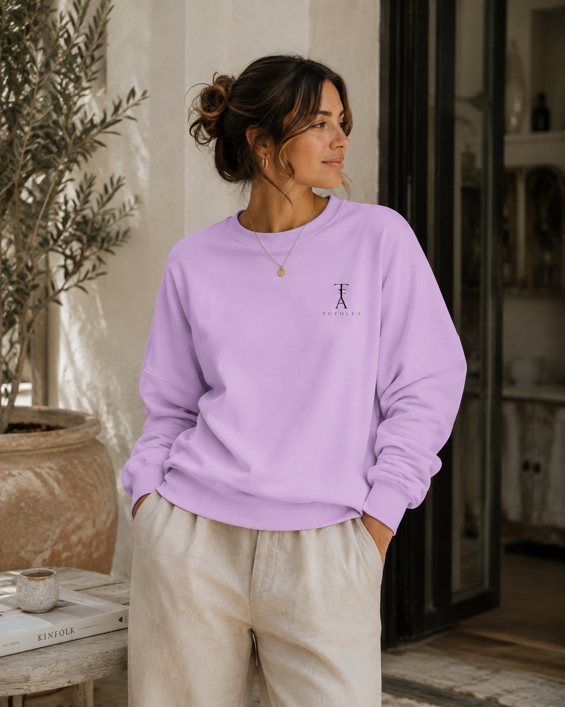 Blue Jean Embroidered Crewneck Sweatshirt - Available in Purple, Mint, Blue & Tangerine
