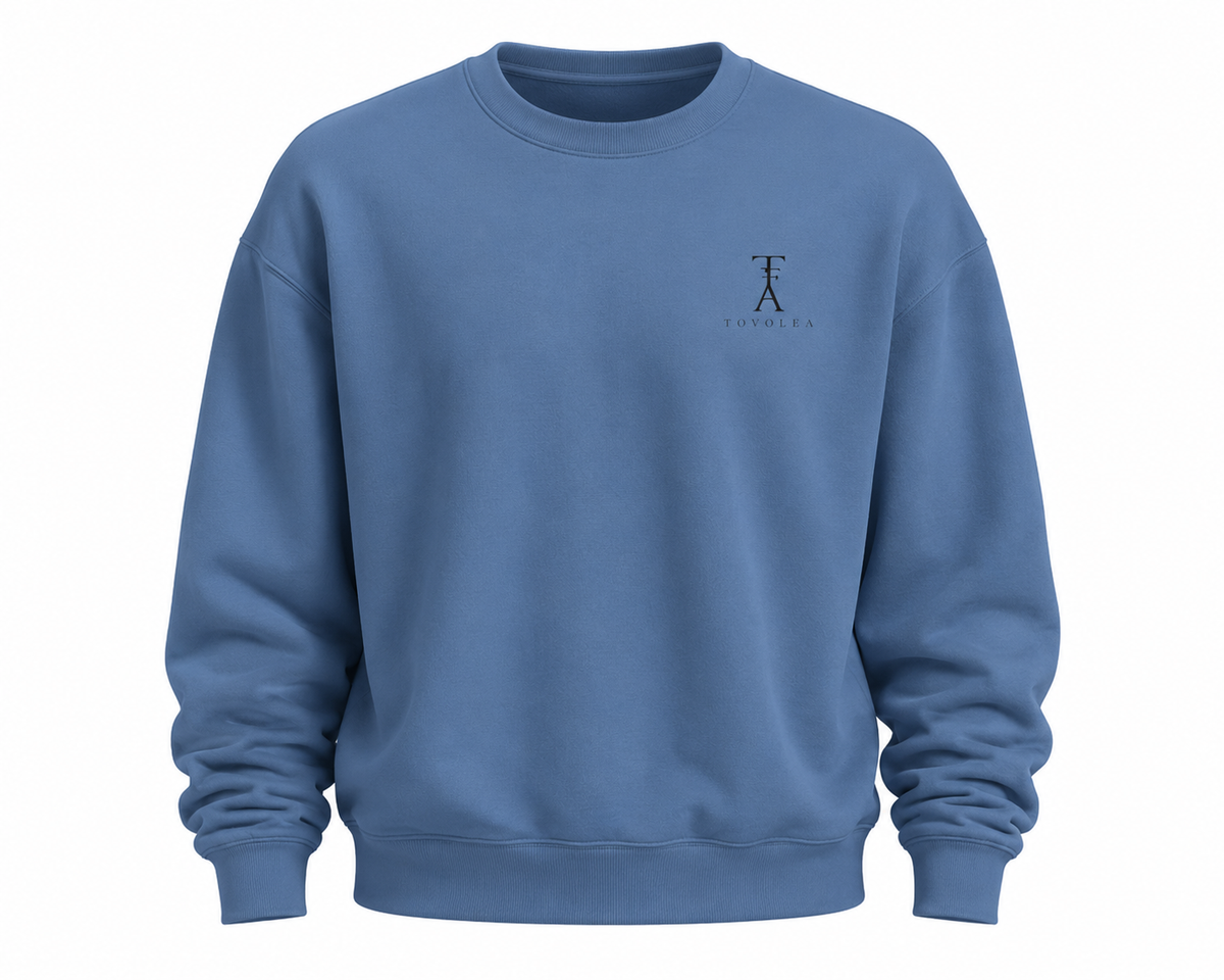 Blue Jean Embroidered Crewneck Sweatshirt - Available in Purple, Mint, Blue & Tangerine