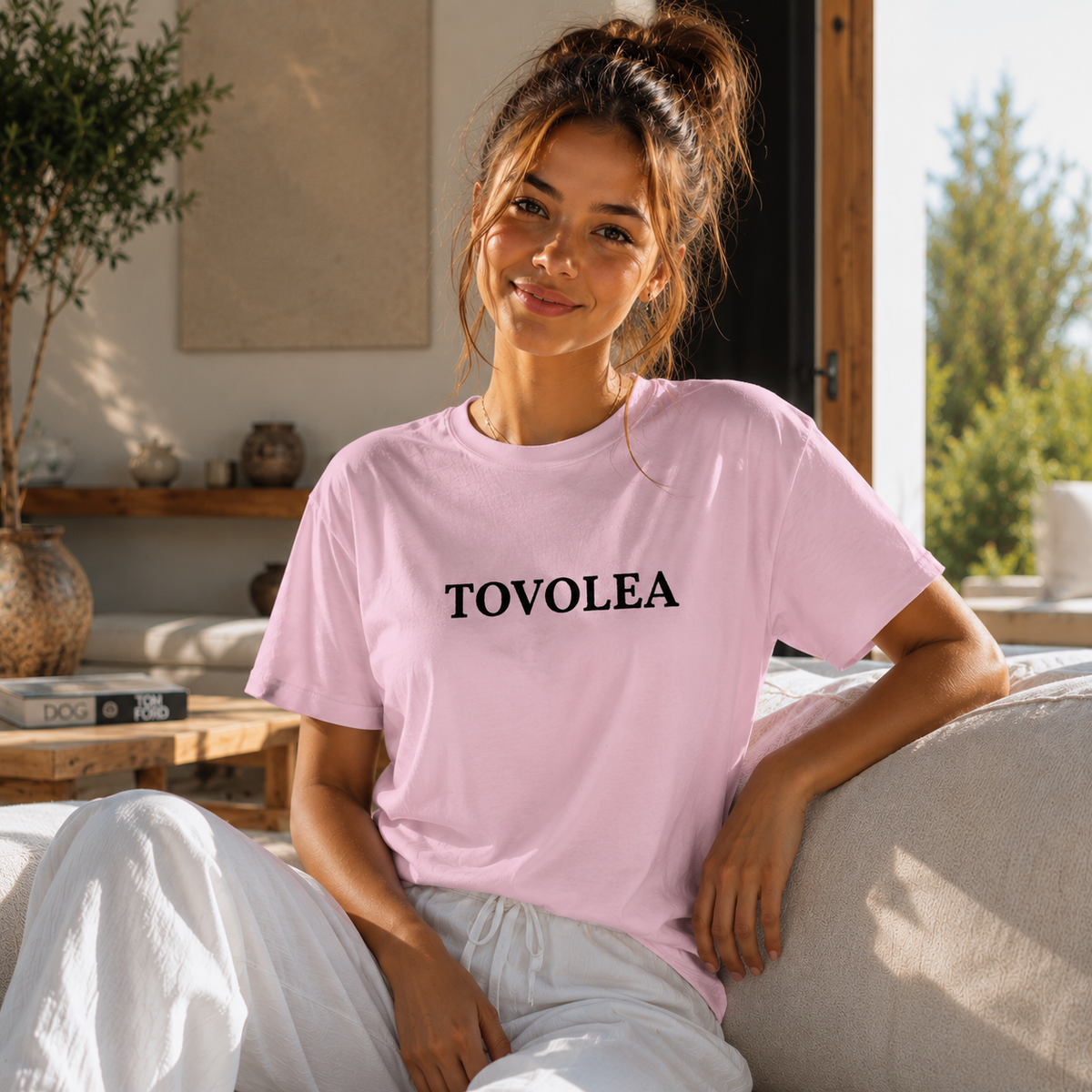 Cloud Cotton Crewneck T-Shirt - Available in Sapphire, Pink & Beige