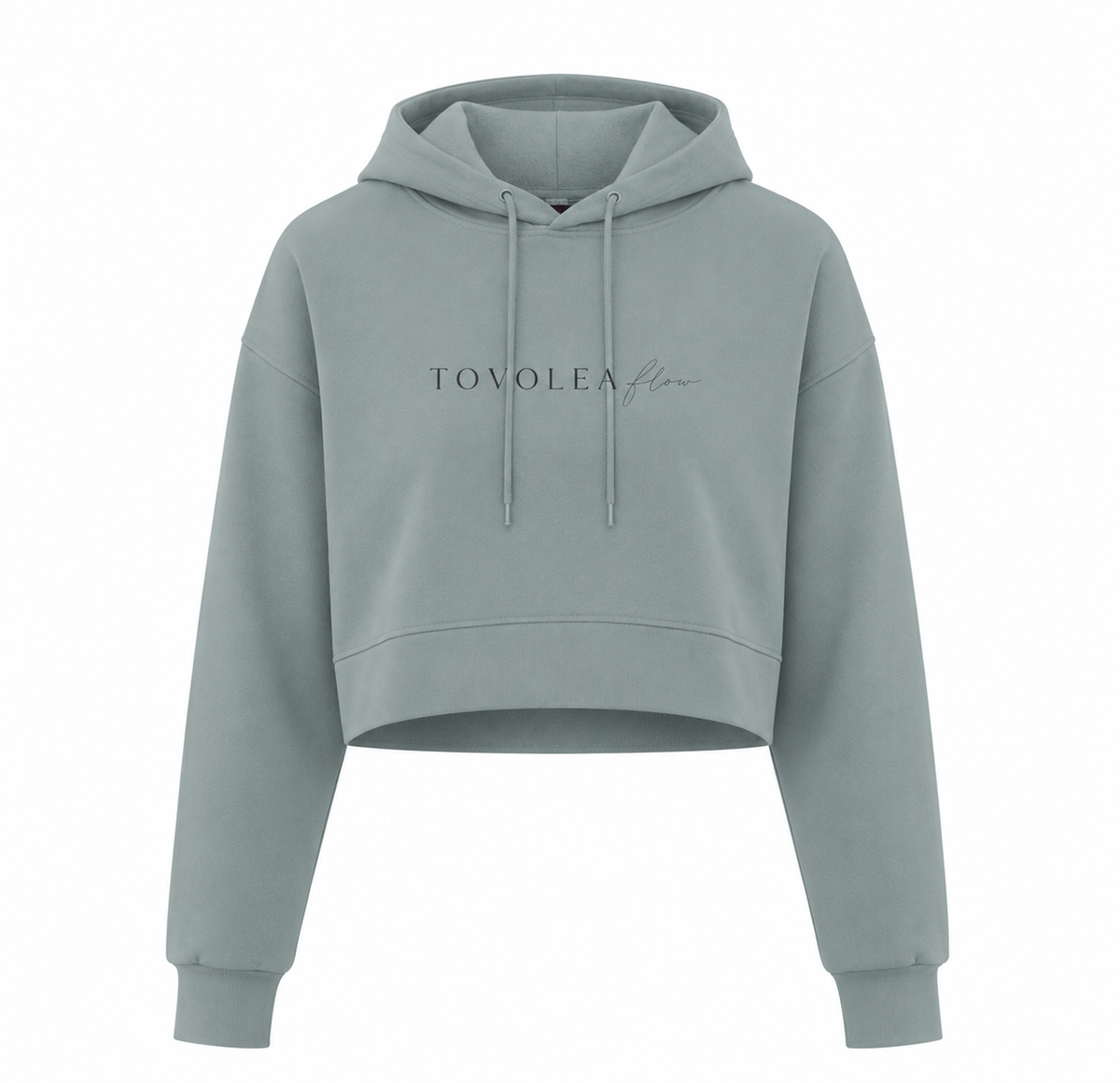 Flow Ladies Blush / Sage Cropped Hooded Sweatshirt