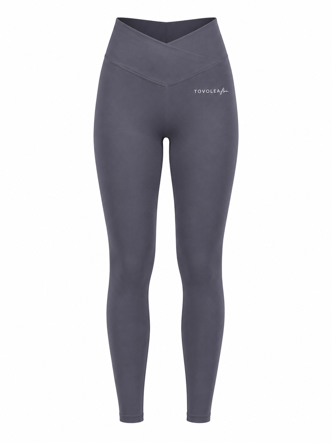 Flow Luxe Women's V-Cut Leggings – High-Waist Grey Activewear