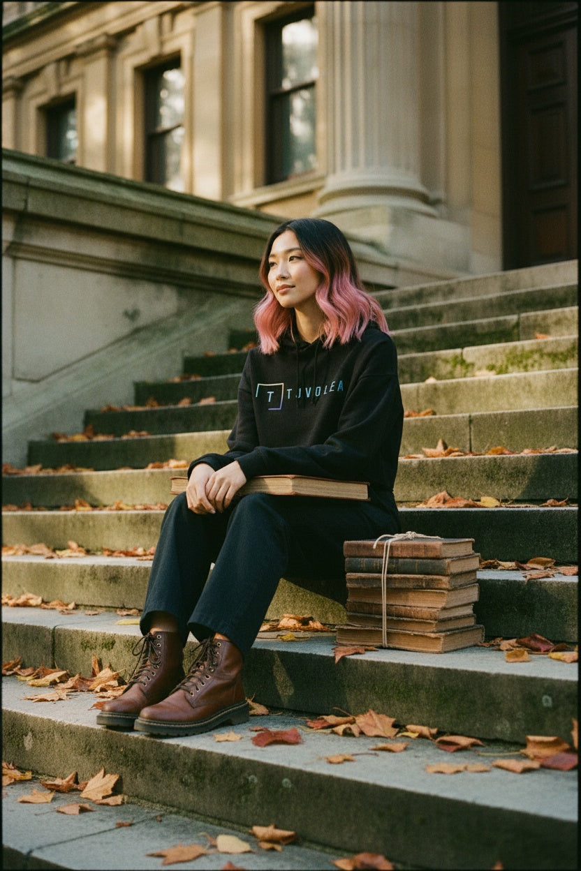 Black Cropped Hoodie