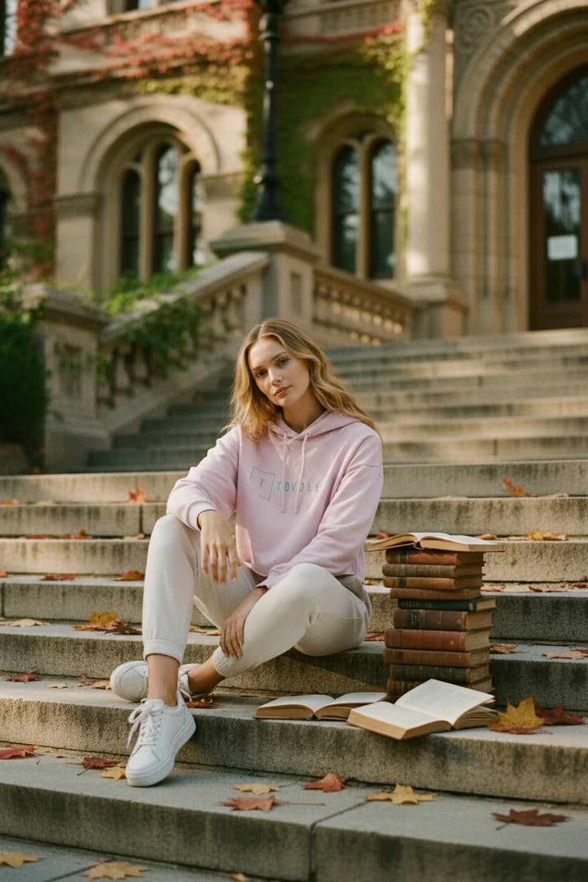 Blush Cropped Hoodie