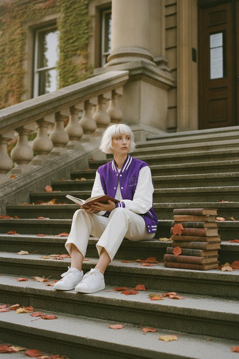 Lavender Letterman Jacket